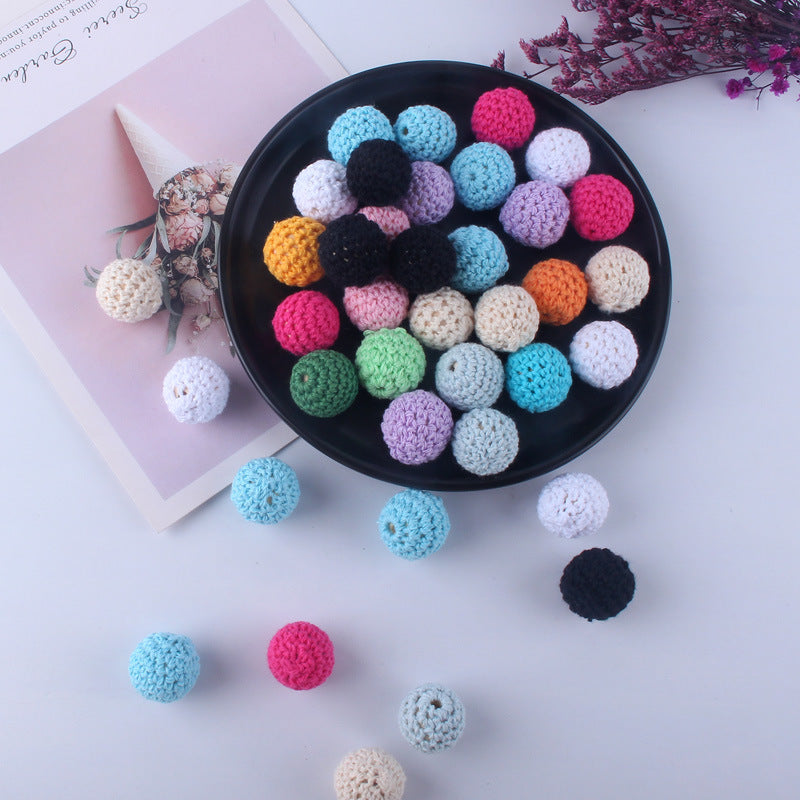 Wooden cotton crochet wool ball