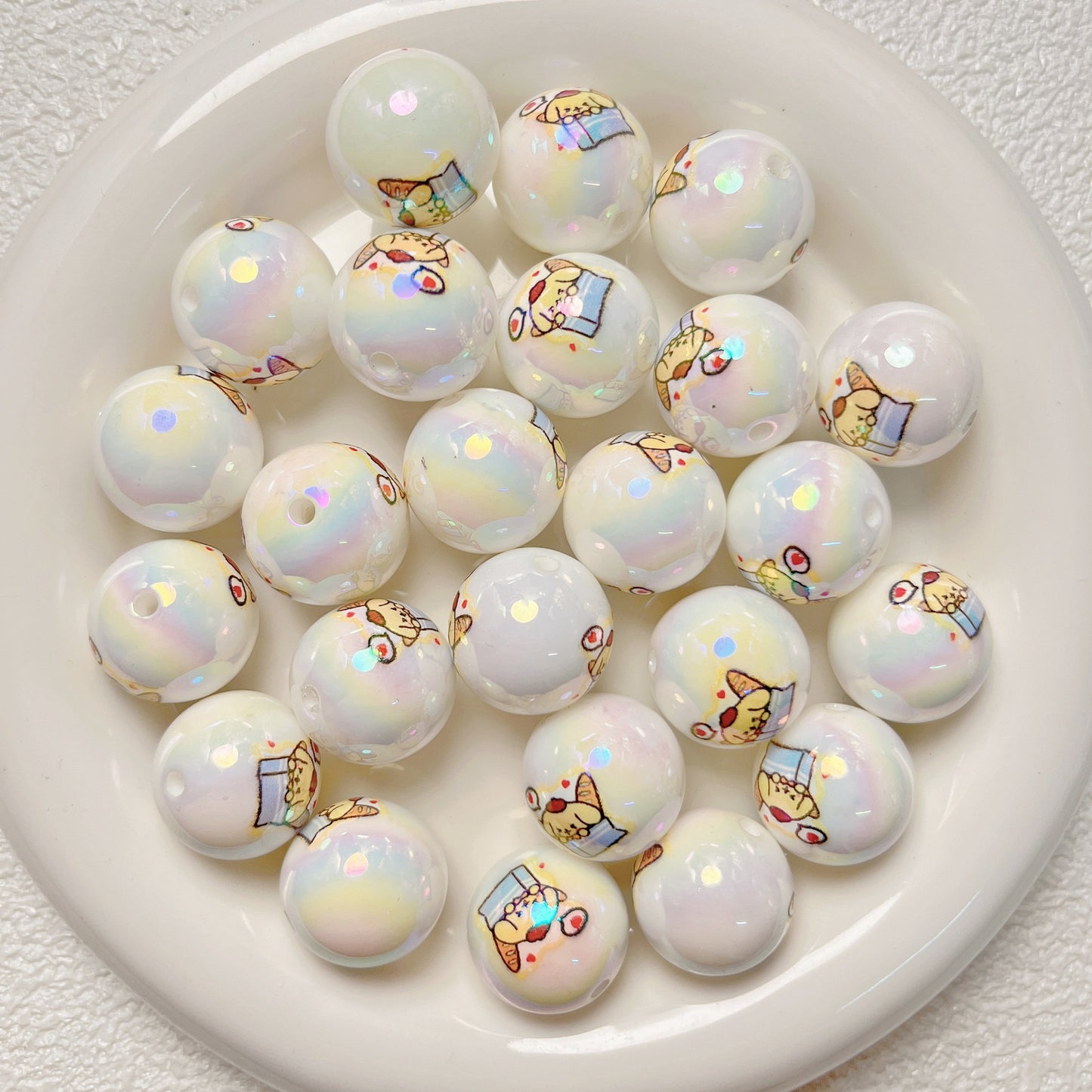 Cartoon print Hello Kitty Pacha dog diy acrylic beads
