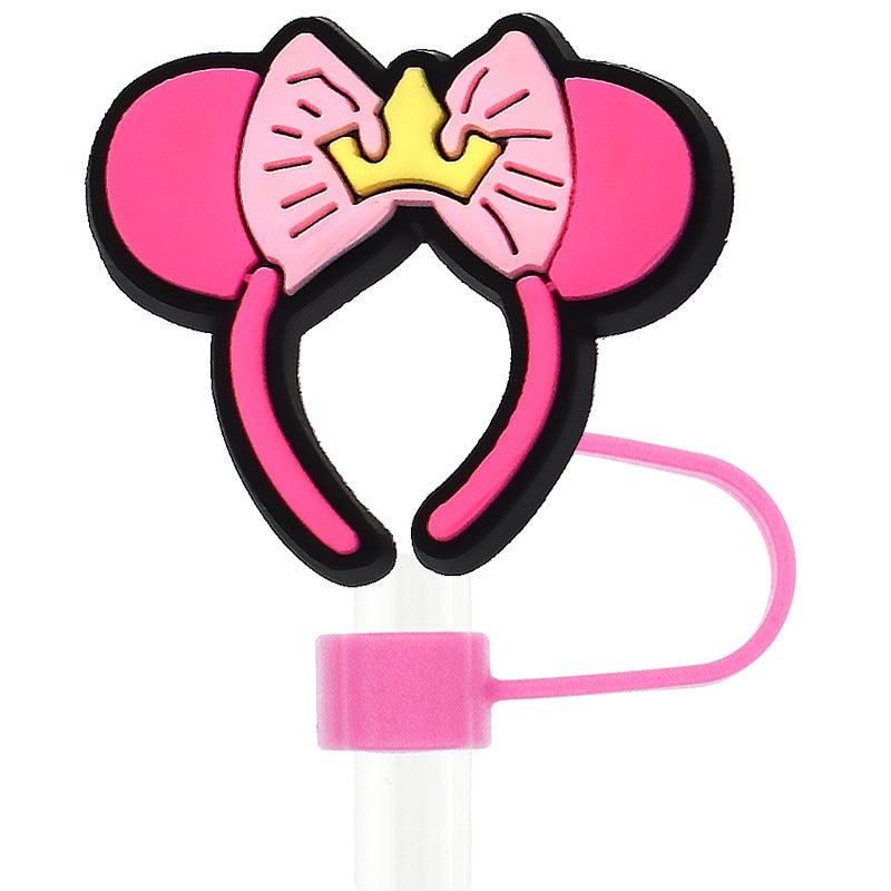 Silicone straw cap Wearing ears on the head