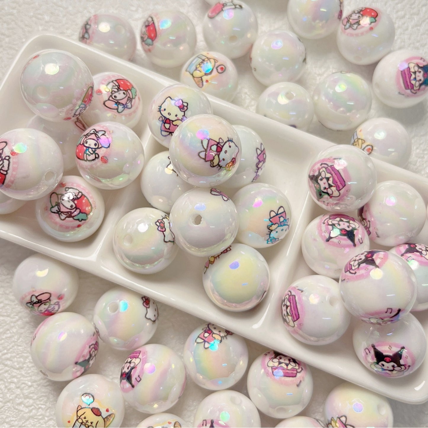 Cartoon print Hello Kitty Pacha dog diy acrylic beads