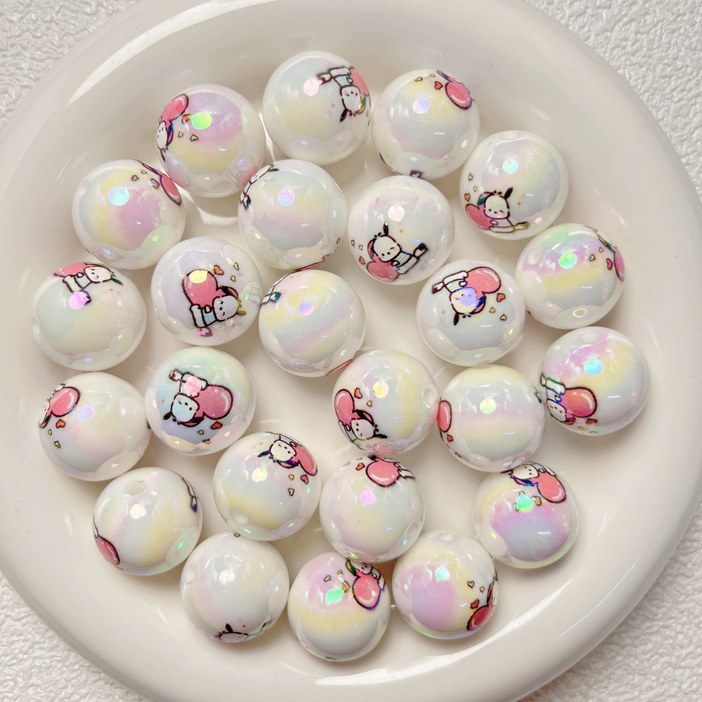 Cartoon print Hello Kitty Pacha dog diy acrylic beads
