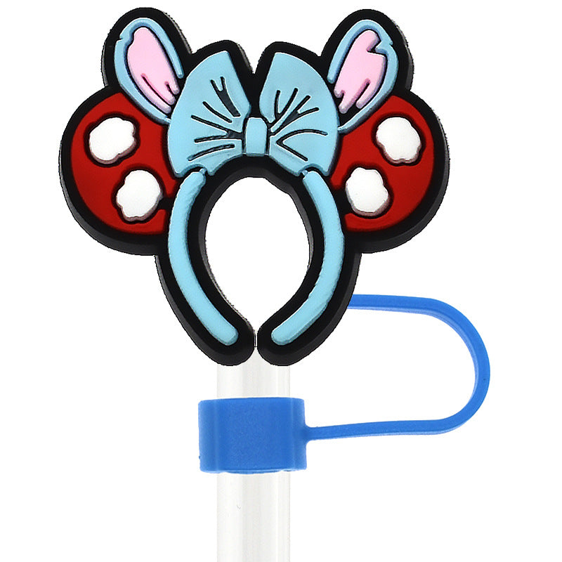 Silicone straw cap Wearing ears on the head
