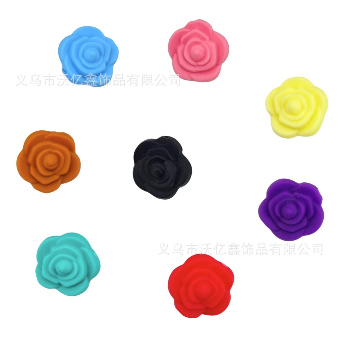Silicone beads with flower