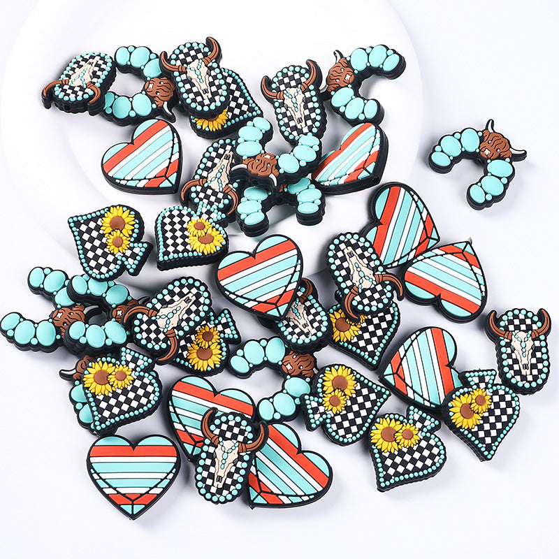 Turquoise silicone beads