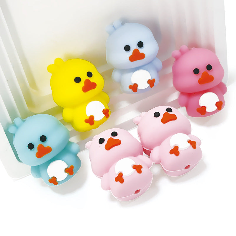 New Yellow Duck 3D Silicone Beads