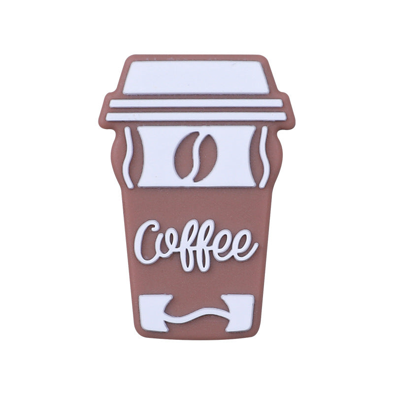 Coffee letter silicone beads