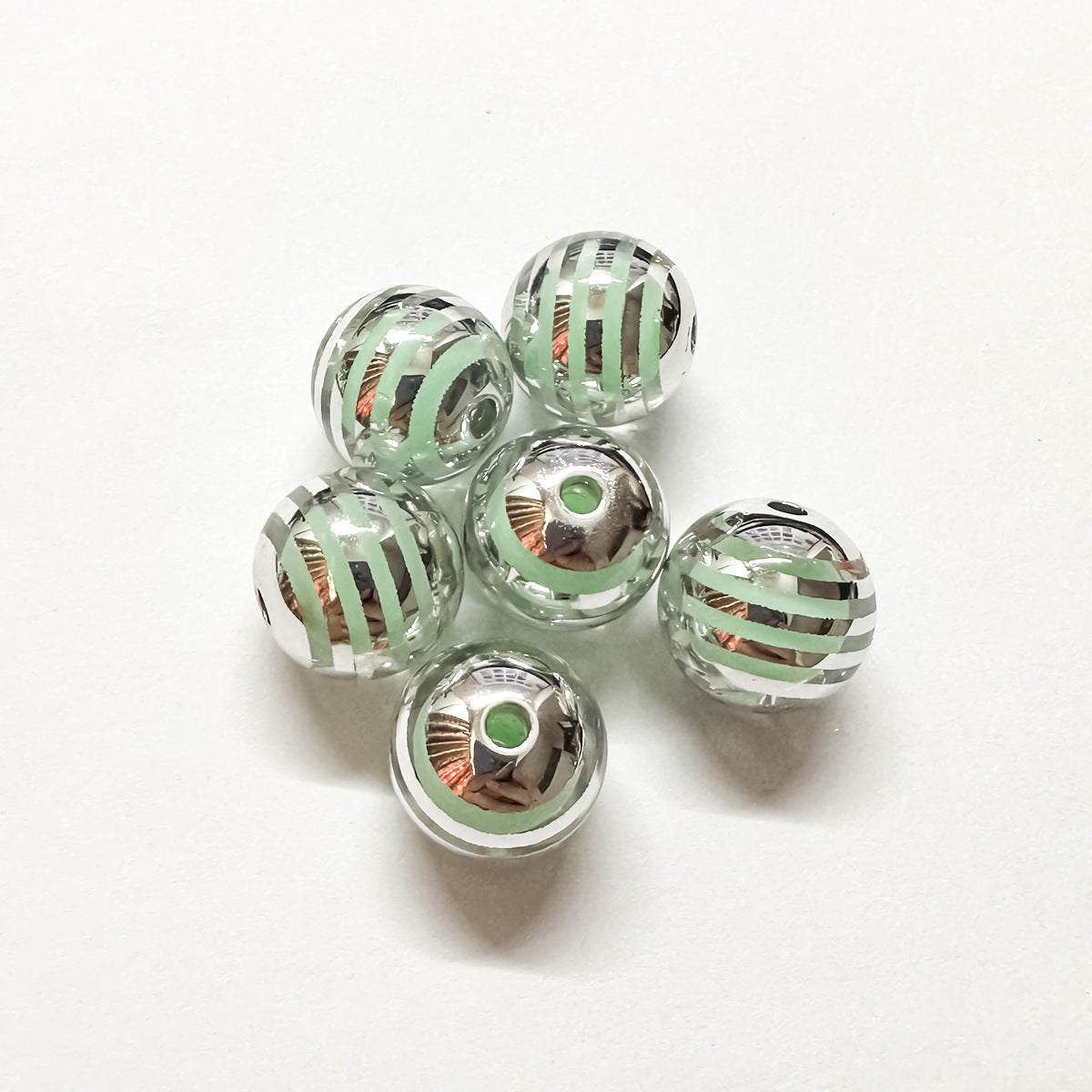 Colored acrylic transparent straight hole loose beads