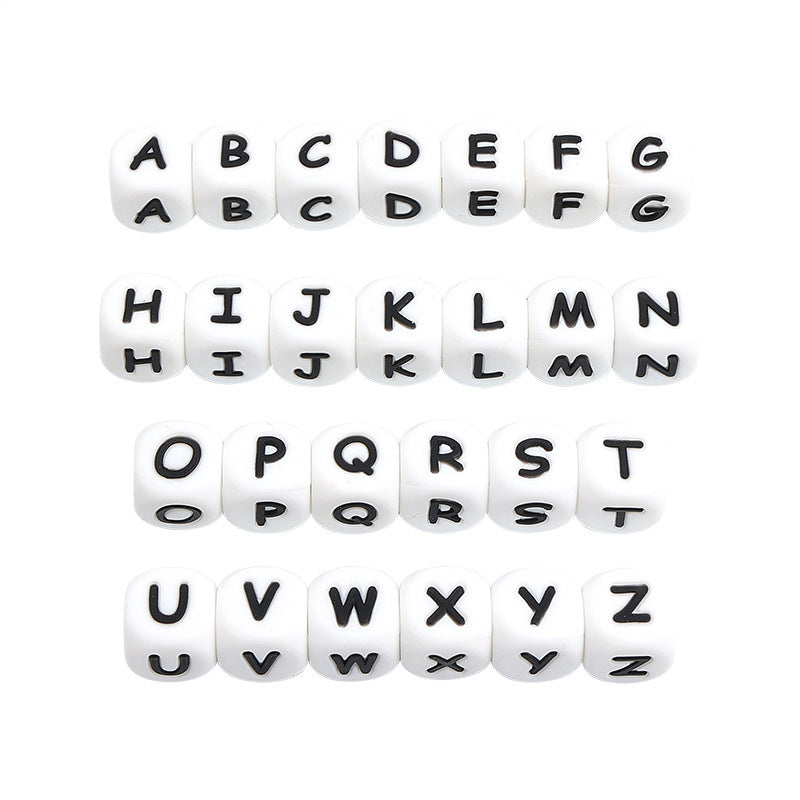 26 English letter silicone beads