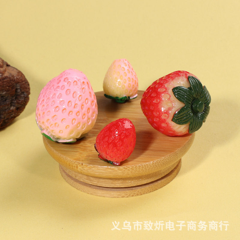 Strawberry cream, small strawberry DIY acrylic beads
