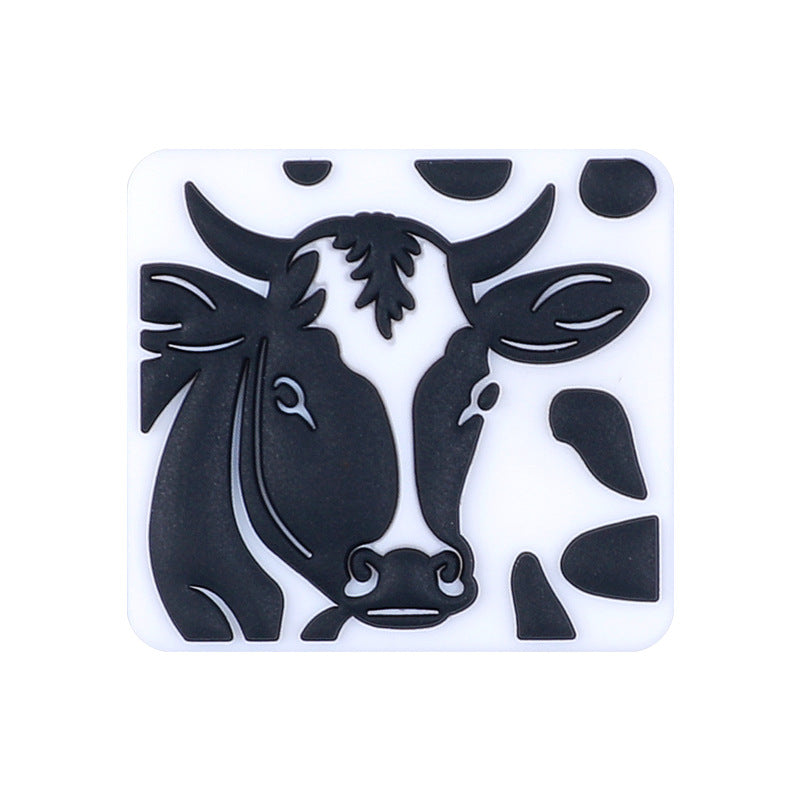 Silicone beads with cow head bone