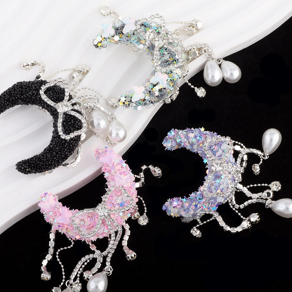 Bow tassel pearl sequin moon boat acrylic diamond ball