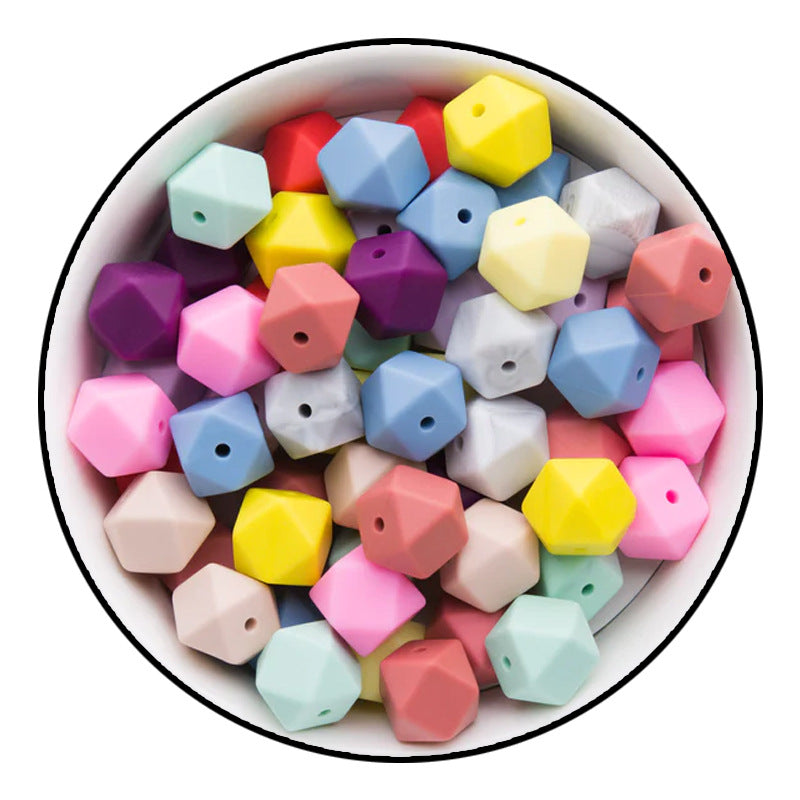 Hexagonal silicone beads