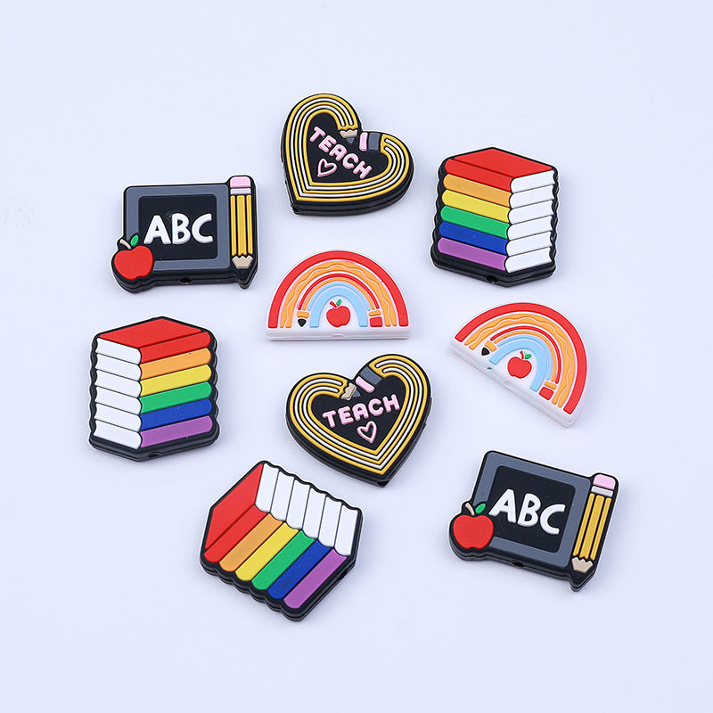 Cartoon Apple Silicone Beads