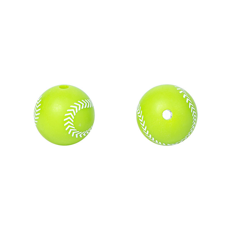 Basketball printed silicone beads