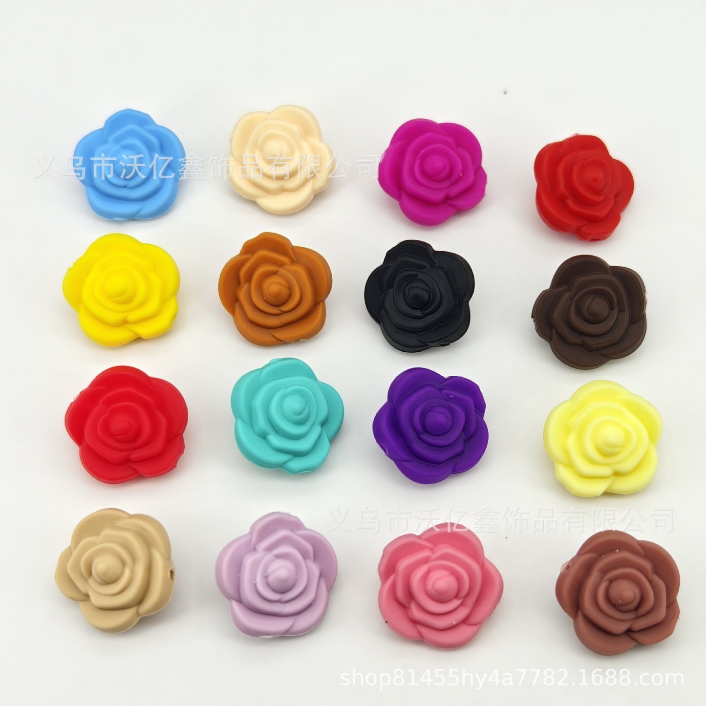 Silicone beads with flower
