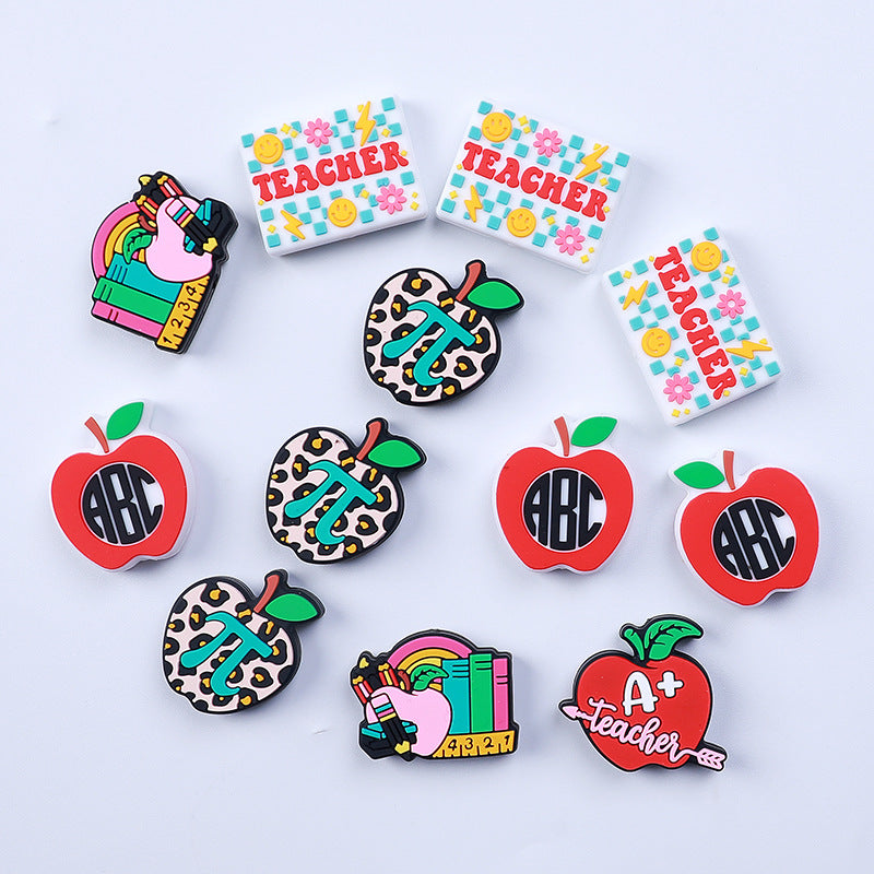 Cartoon Apple Silicone Beads