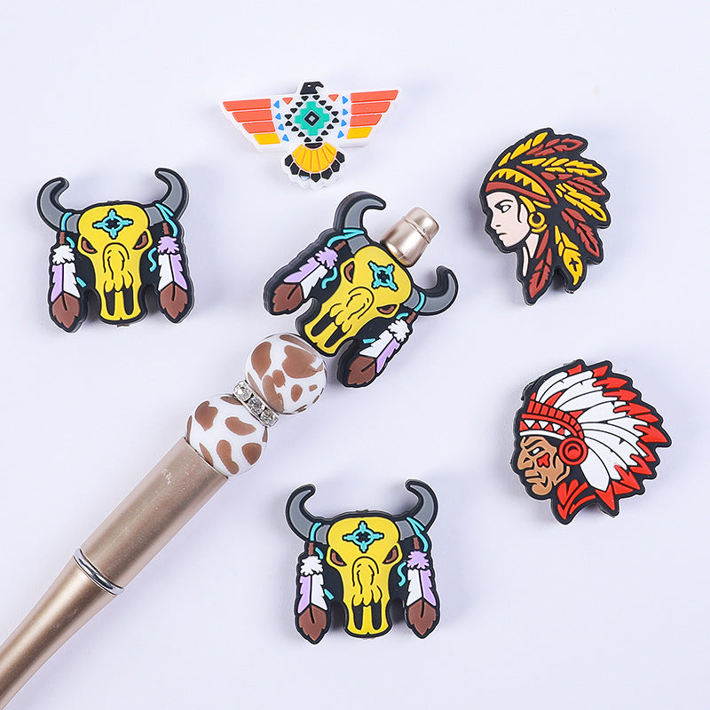 Indigenous silicone beads