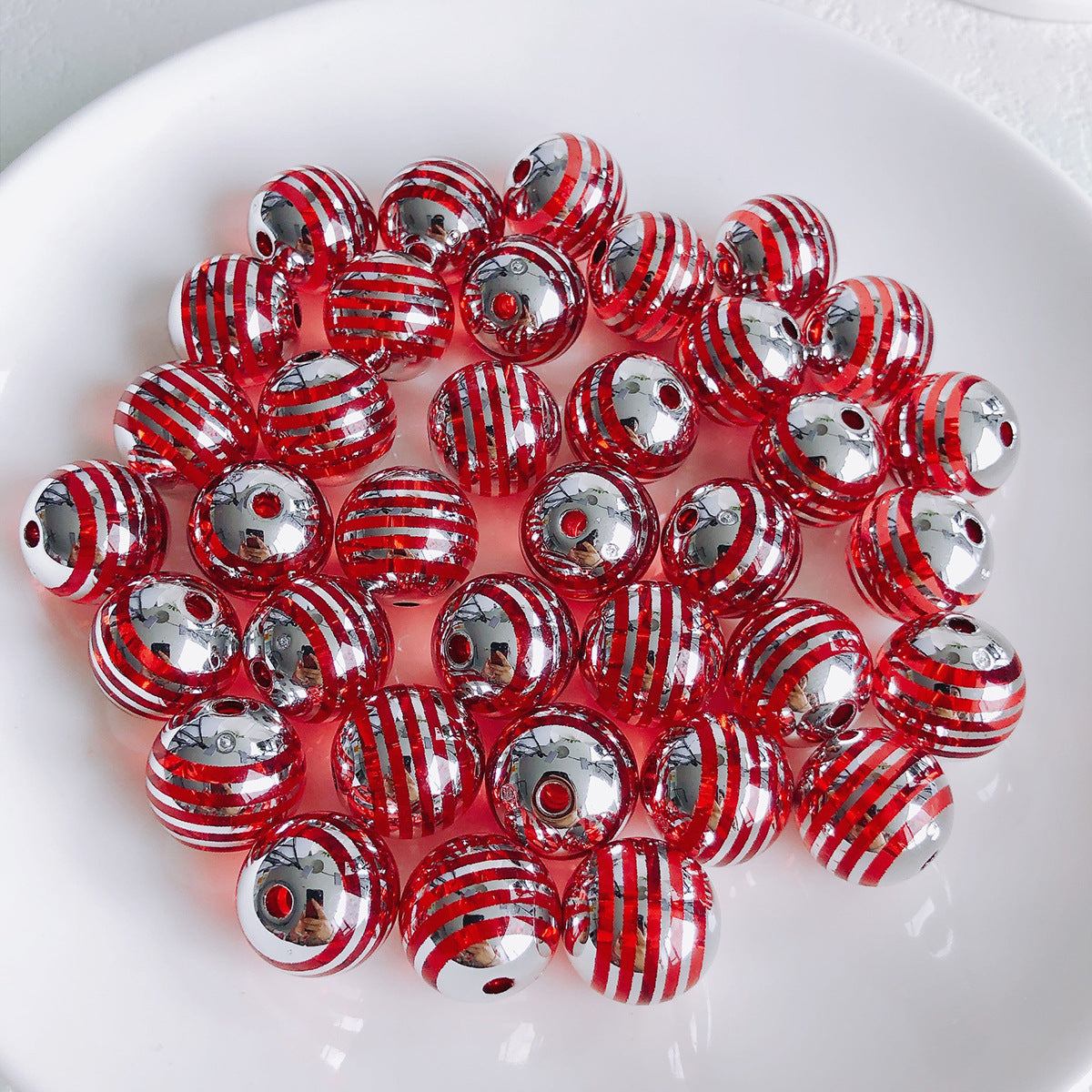 Colored acrylic transparent straight hole loose beads