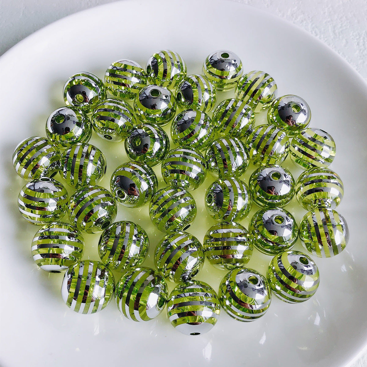 Colored acrylic transparent straight hole loose beads