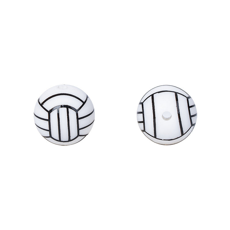 Basketball printed silicone beads