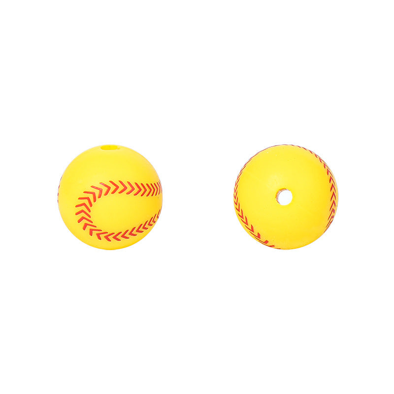 Basketball printed silicone beads