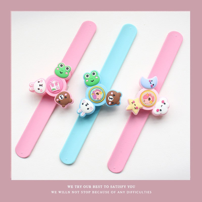 Cartoon gyro mosquito repellent wristband emits light and rotates in three dimensions snap ring(