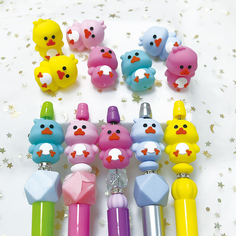New Yellow Duck 3D Silicone Beads