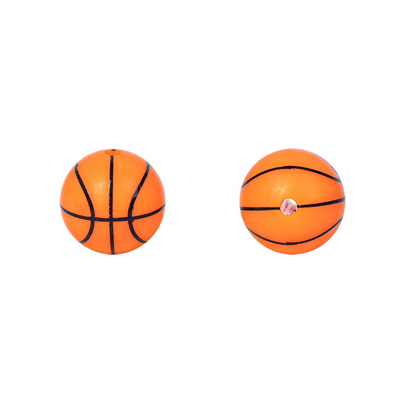 Basketball printed silicone beads