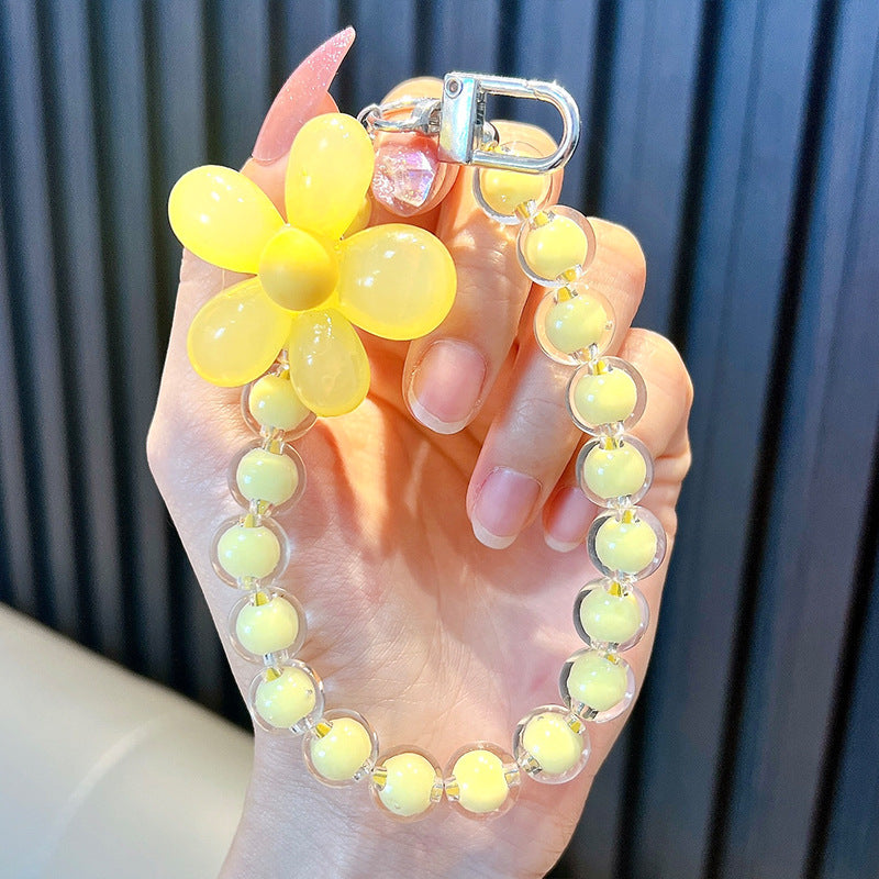 Colored bead phone lanyard keychain handmade