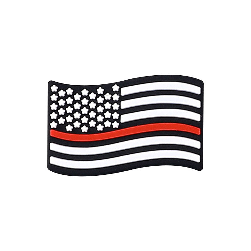 American star striped silicone beads