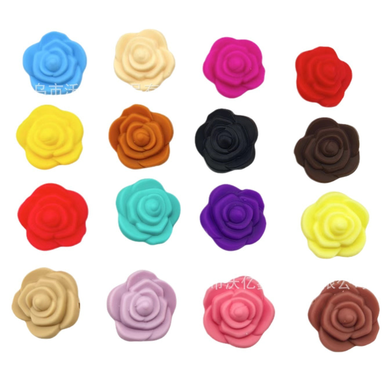 Silicone beads with flower