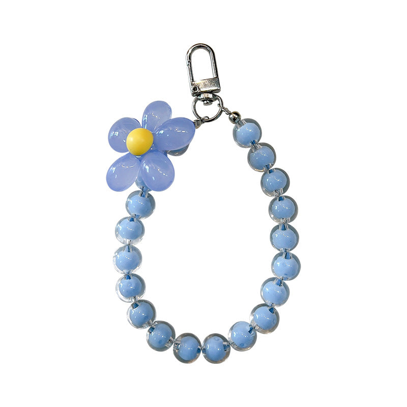 Colored bead phone lanyard keychain handmade