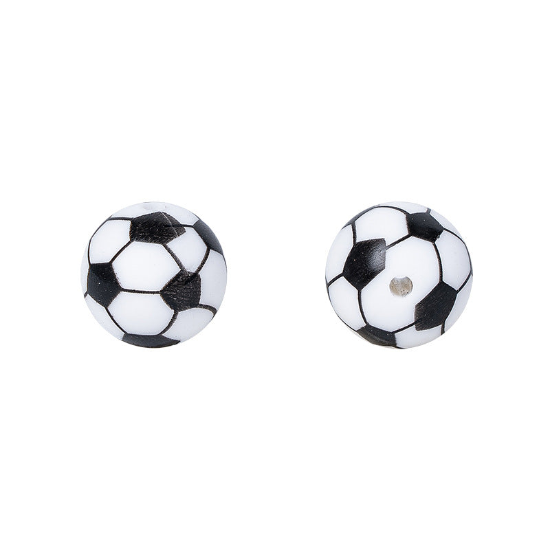 Basketball printed silicone beads
