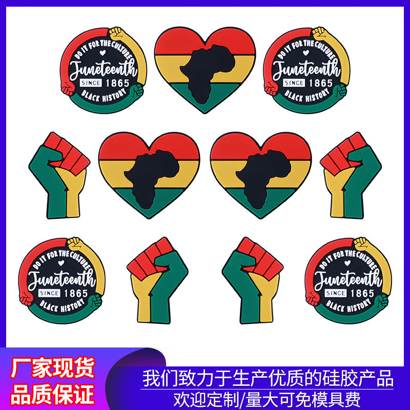 Black June Day silicone beads focal
