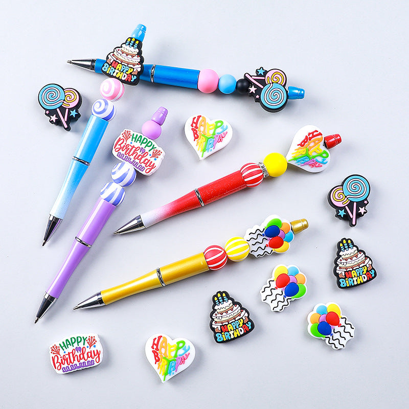 Happy birthday silicone beads
