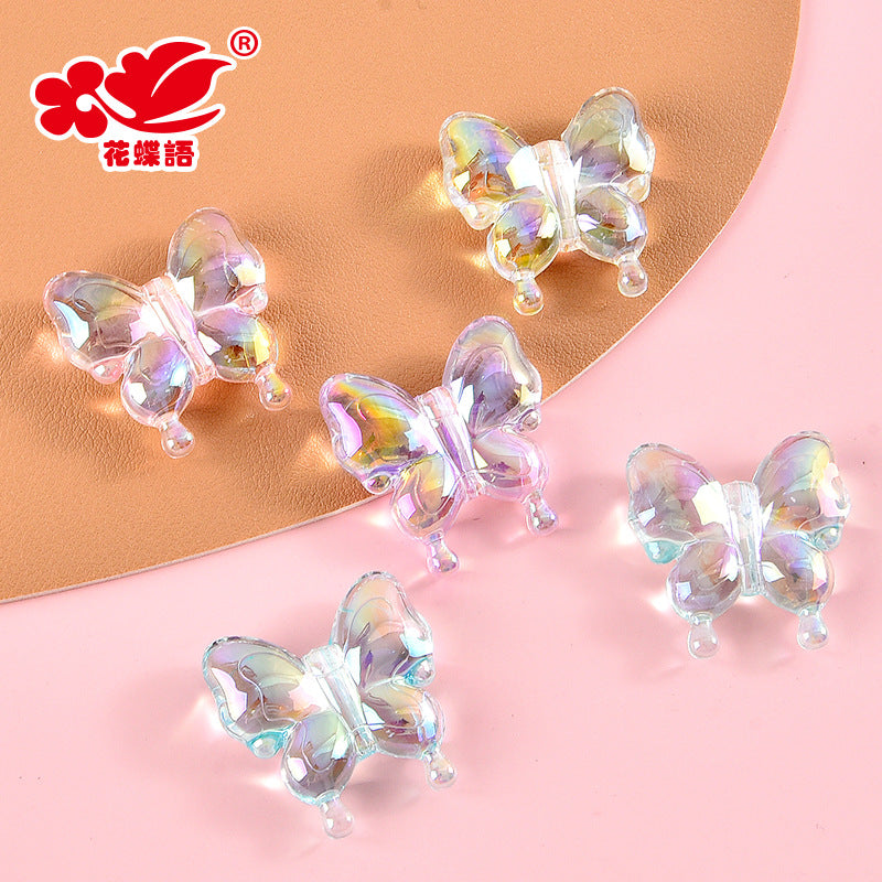 Acrylic two-color transparent colorful butterfly