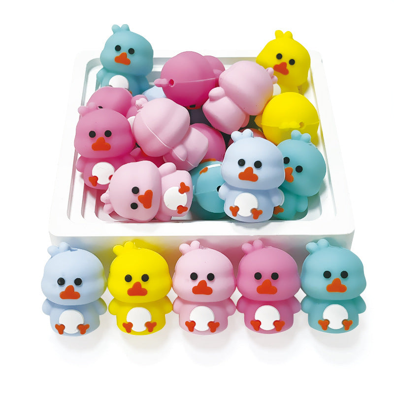 New Yellow Duck 3D Silicone Beads
