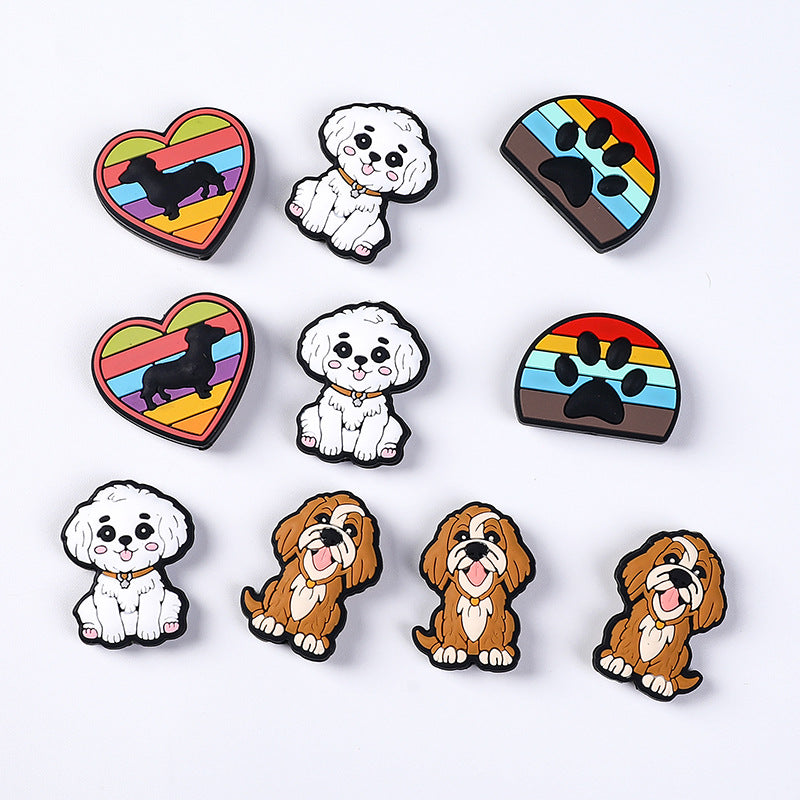 Silicone beads in the shape of a small dog
