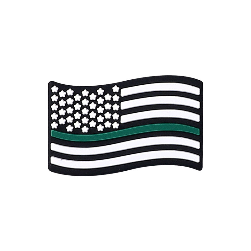 American star striped silicone beads