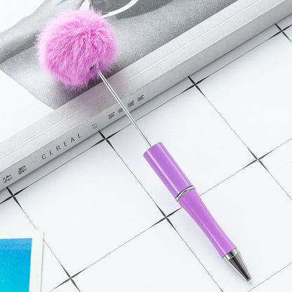Creative ballpoint pen DIY ball bead pen cute style furry