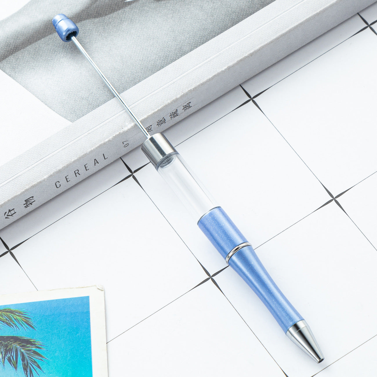 Ballpoint pen plastic bead ballpoint pen