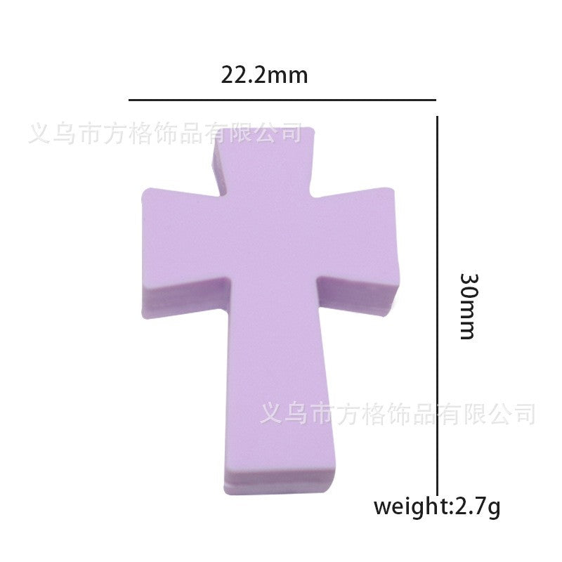 Solid color cross silicone beads