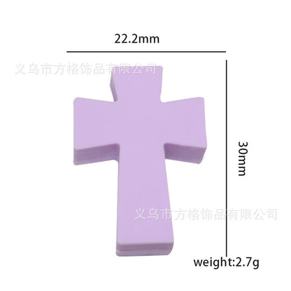 Solid color cross silicone beads