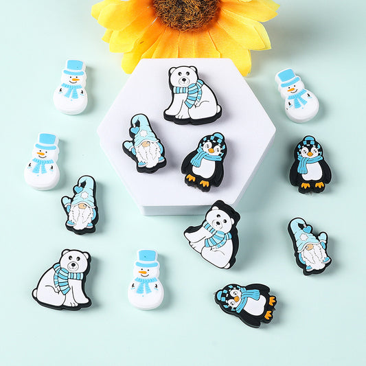 Snowman Polar Bear Silicone Beads