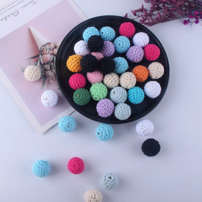 Wooden cotton crochet wool ball