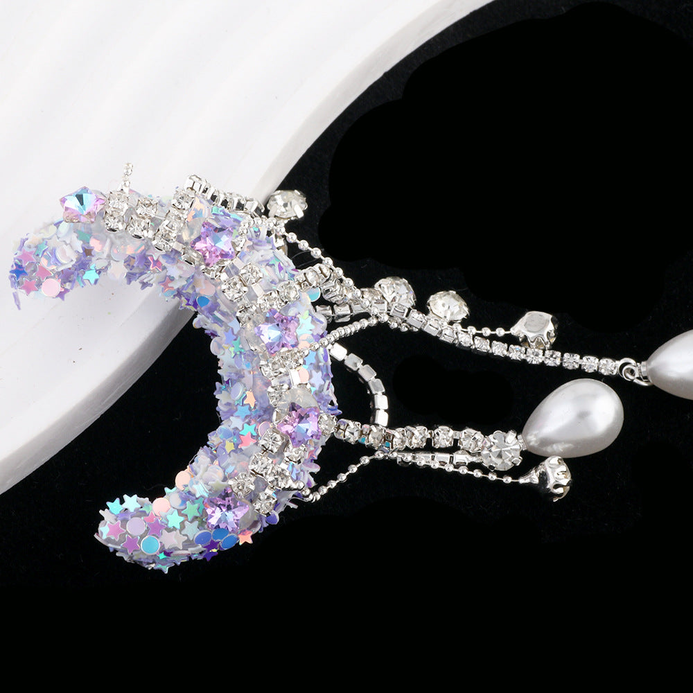 Bow tassel pearl sequin moon boat acrylic diamond ball