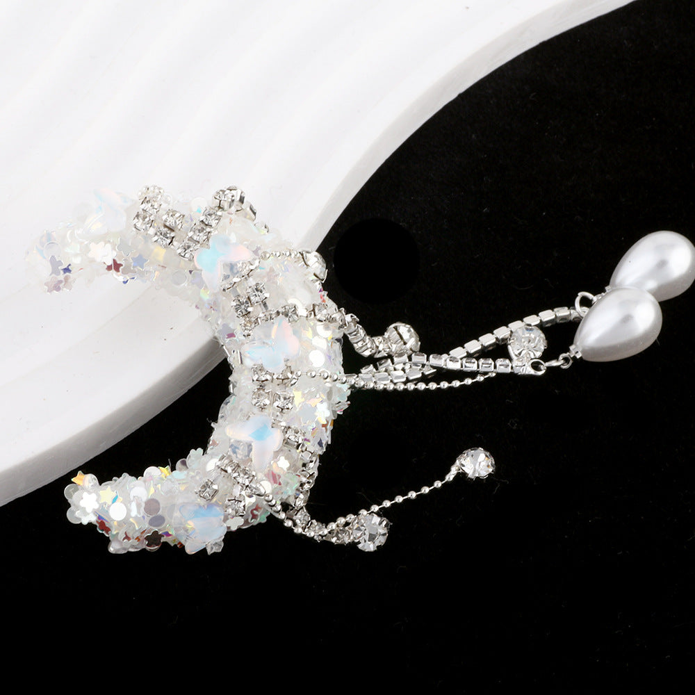 Bow tassel pearl sequin moon boat acrylic diamond ball