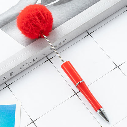 Creative ballpoint pen DIY ball bead pen cute style furry