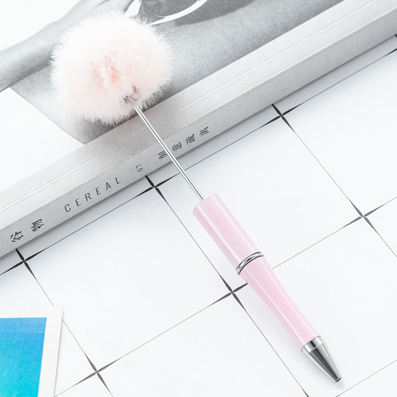Creative ballpoint pen DIY ball bead pen cute style furry