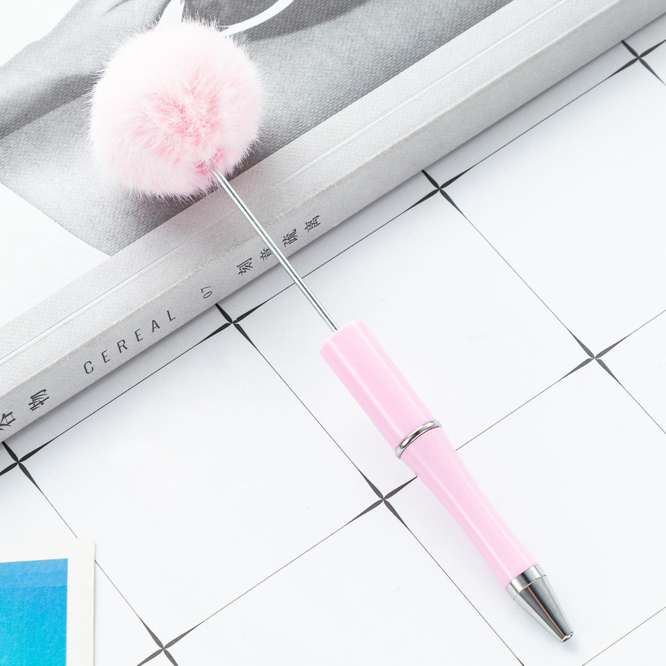 Creative ballpoint pen DIY ball bead pen cute style furry